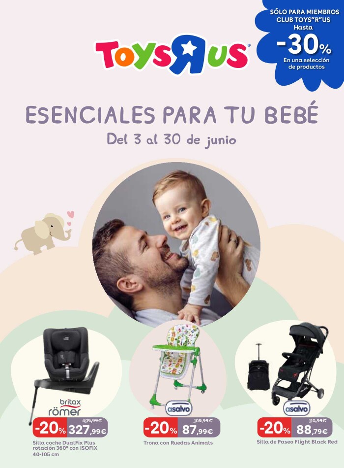 Esenciales para tu bebé Toys R Us. Página de portada