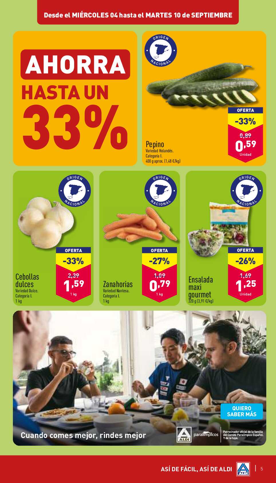 Folleto semanal Aldi. Página 05