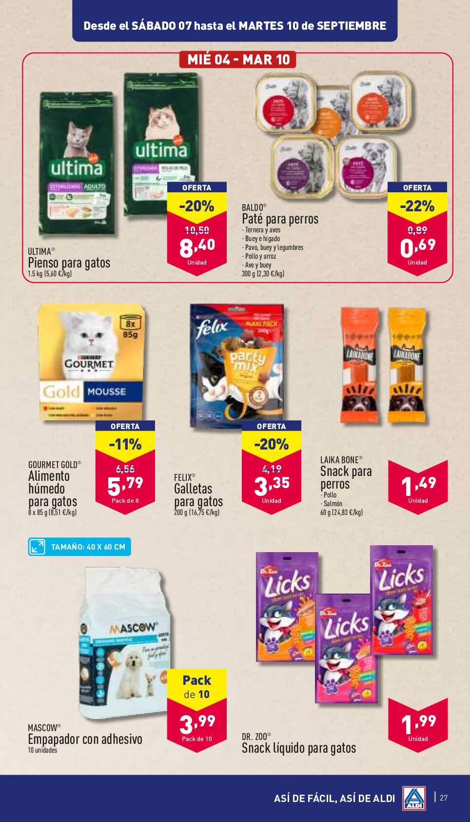 Folleto semanal Aldi. Página 27