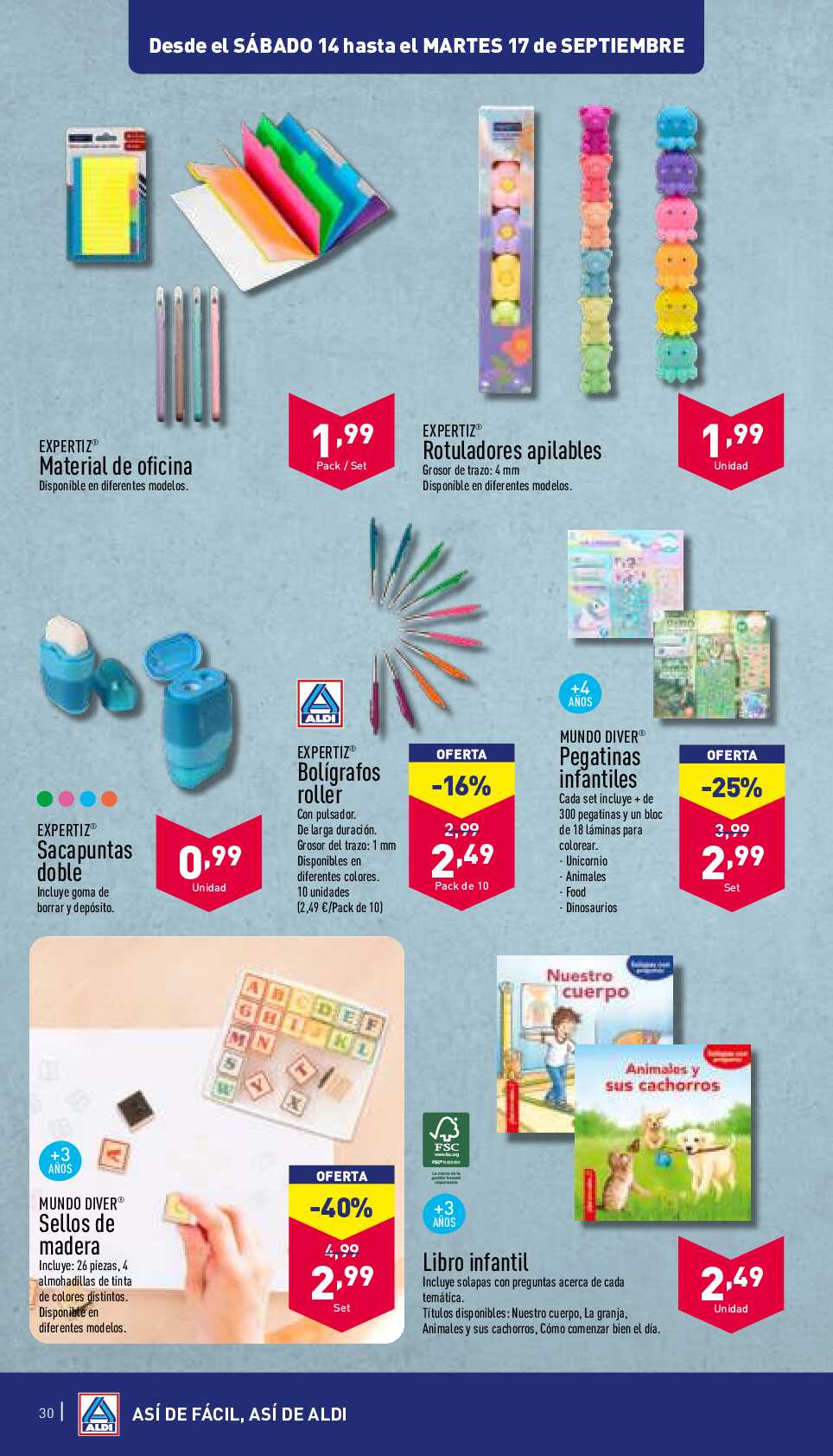 Folleto semanal Aldi. Página 30