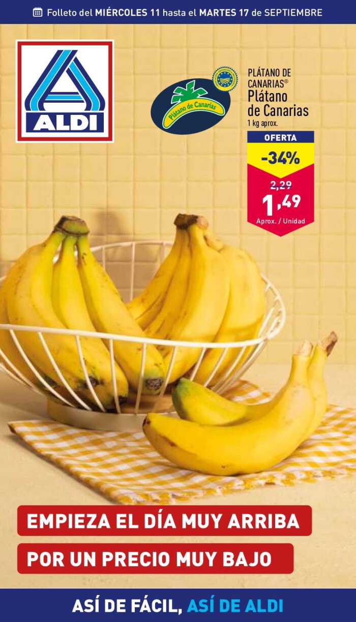 Folleto semanal Aldi. Página de portada