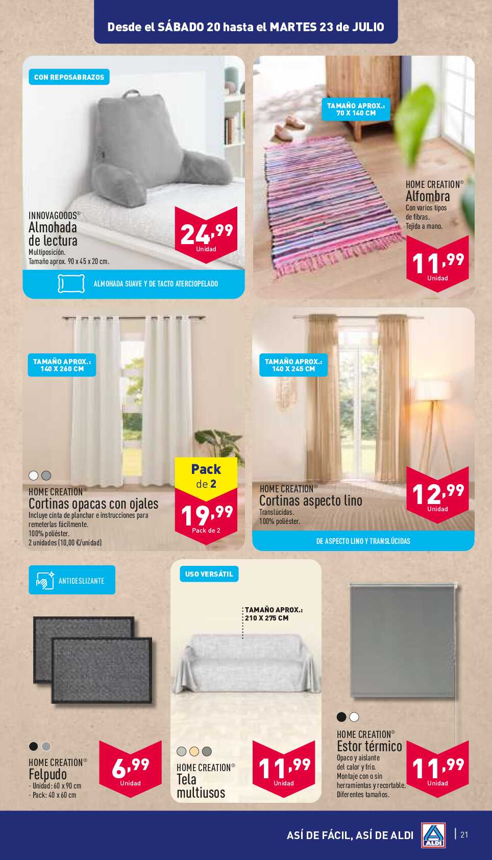 Folleto semanal Aldi. Página 21