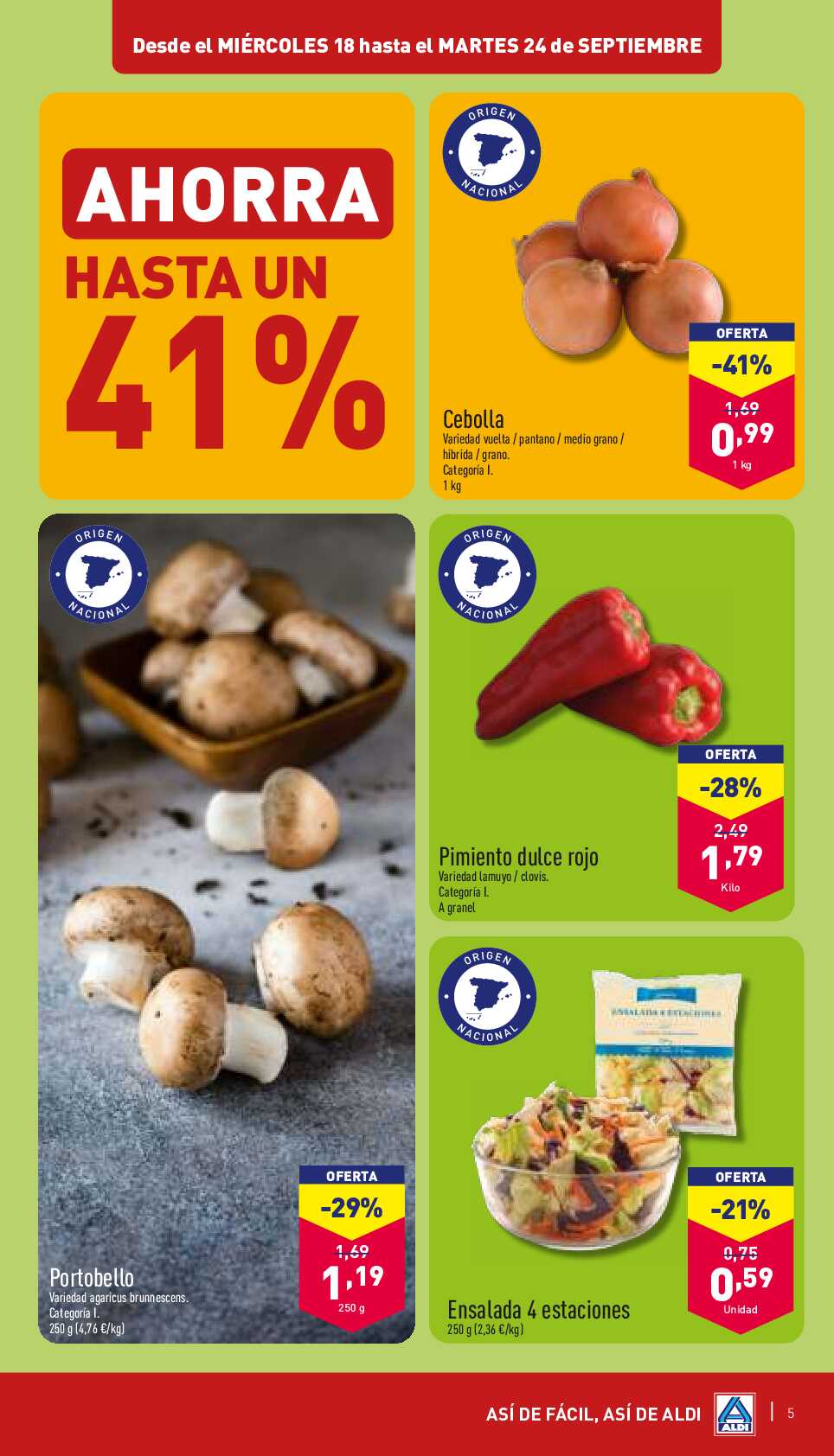 Folleto semanal Aldi. Página 05