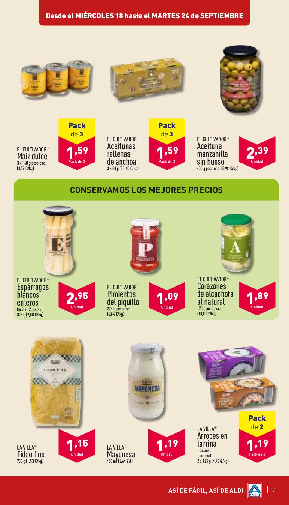 Folleto semanal Aldi. Página 12