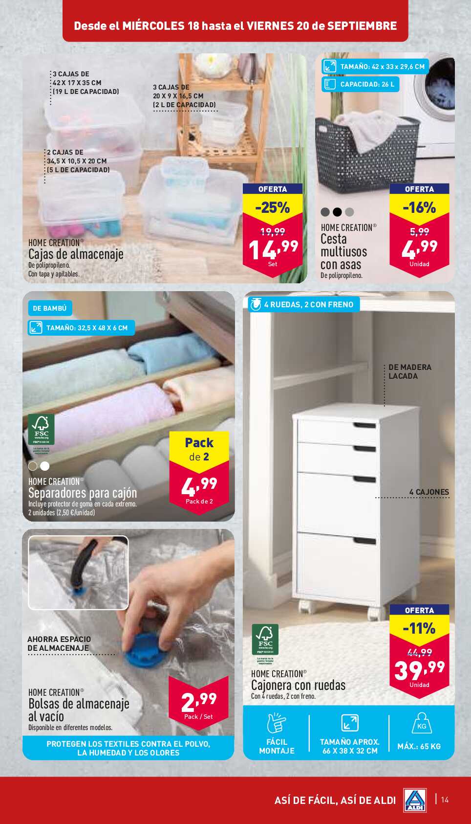 Folleto semanal Aldi. Página 14