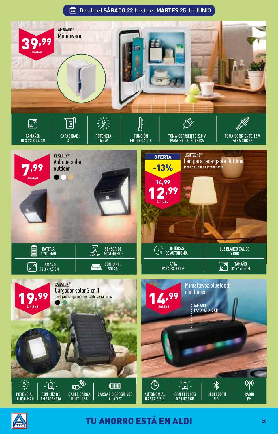 Folleto semanal Aldi. Página 20