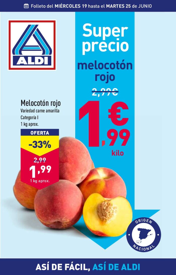 Folleto semanal Aldi. Página de portada