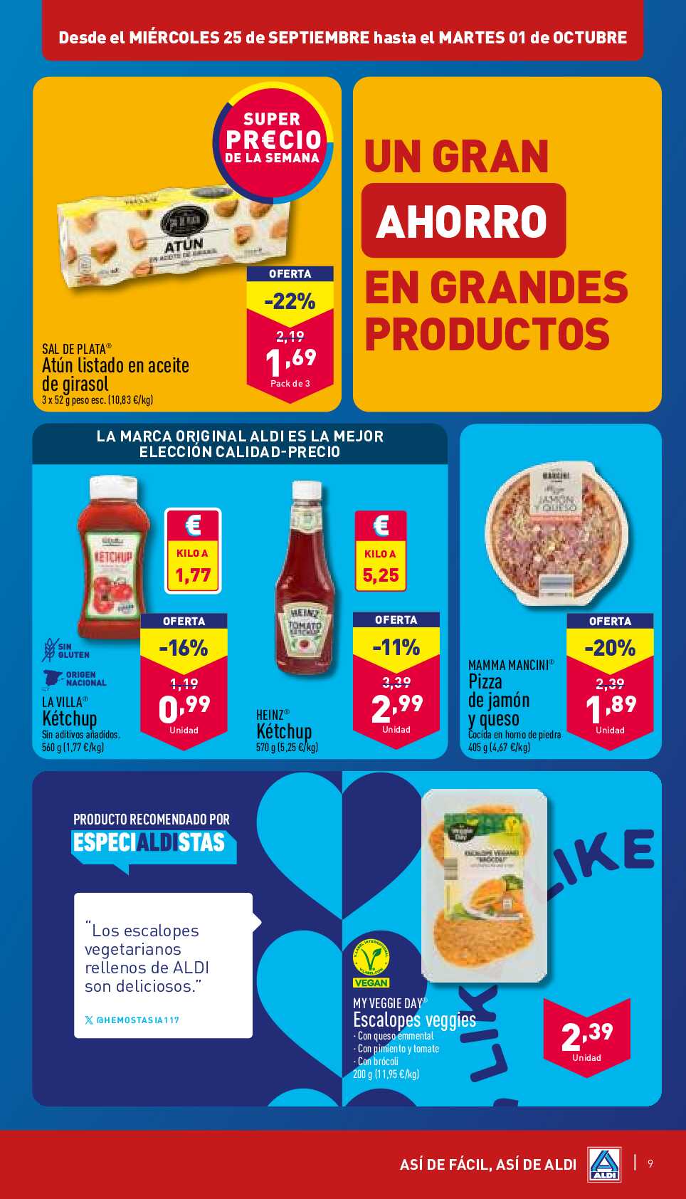 Folleto semanal Aldi. Página 09