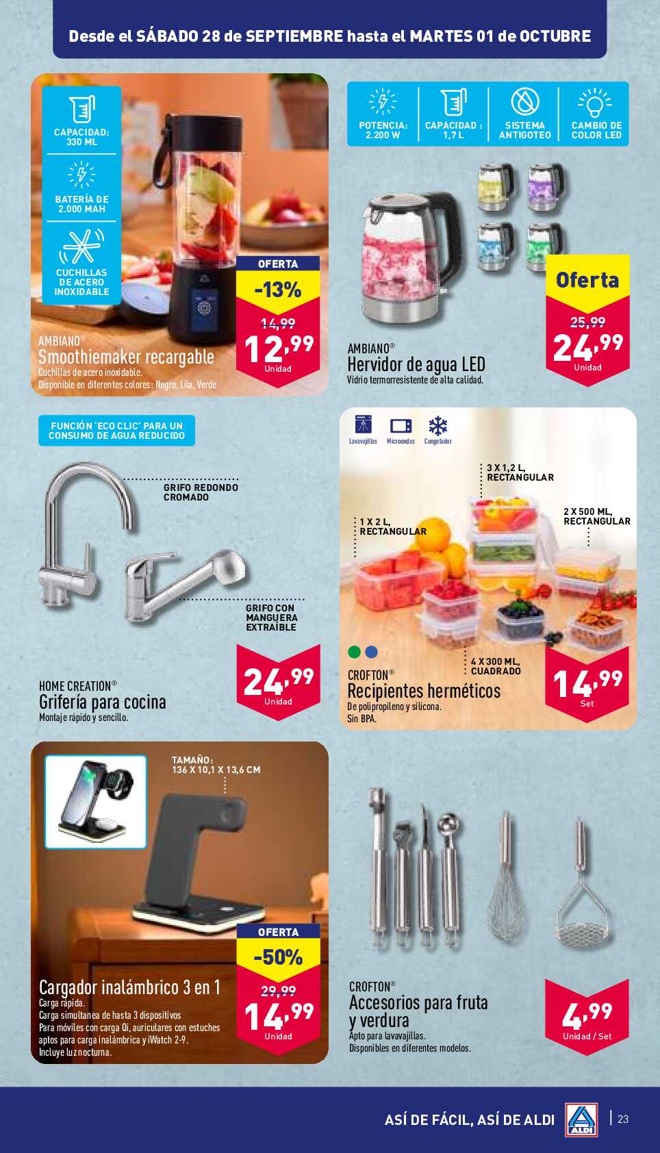 Folleto semanal Aldi. Página 23