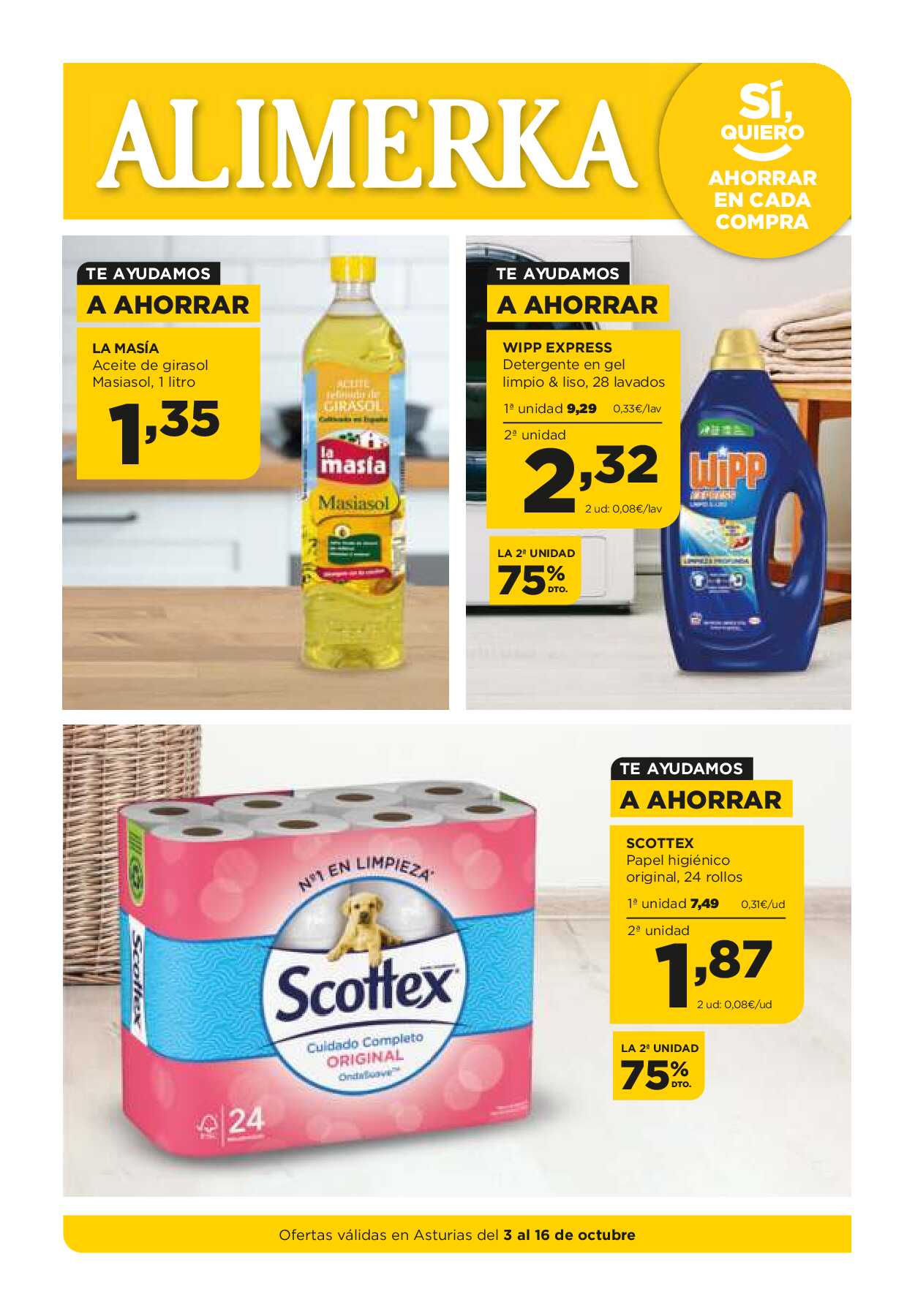 Ofertas quincenales Alimerka. Página 01