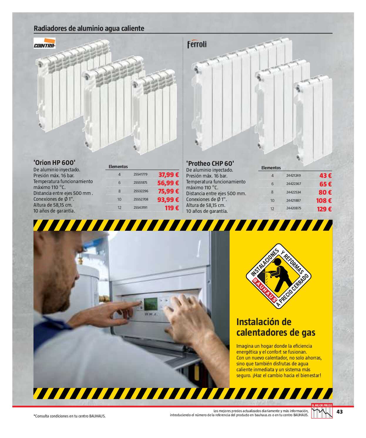 Catálogo calefacción Bauhaus. Página 43