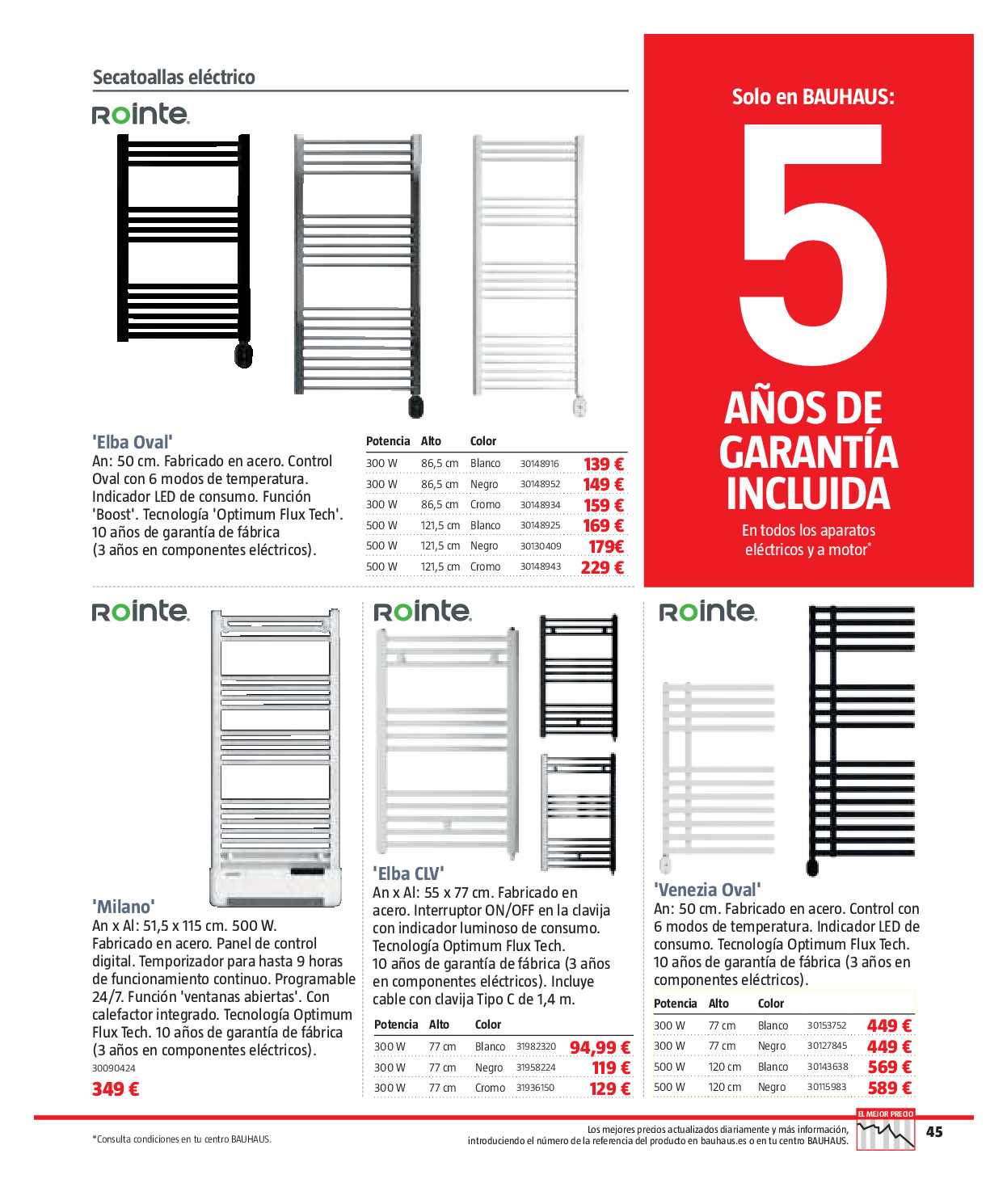 Catálogo calefacción Bauhaus. Página 45