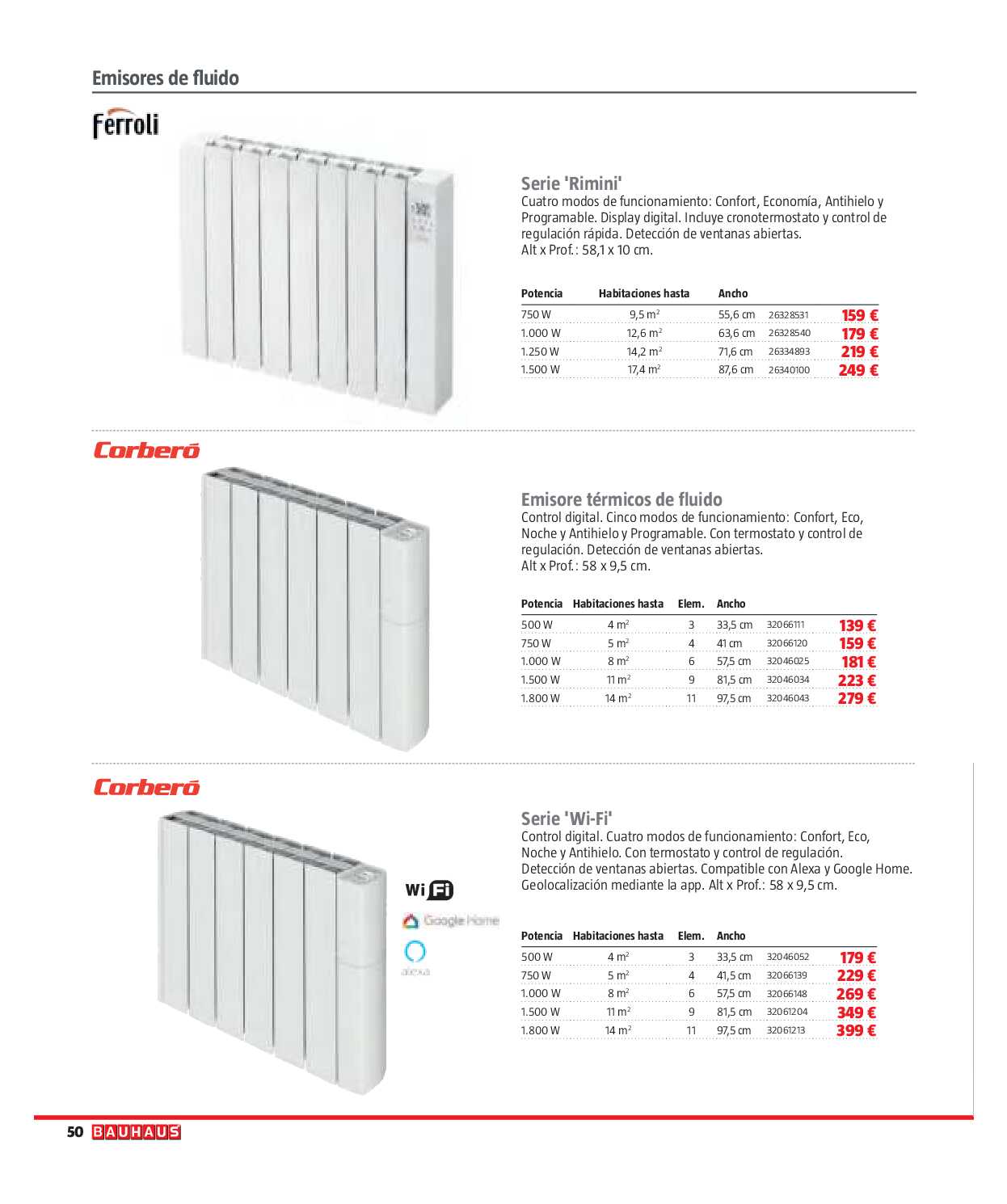 Catálogo calefacción Bauhaus. Página 50