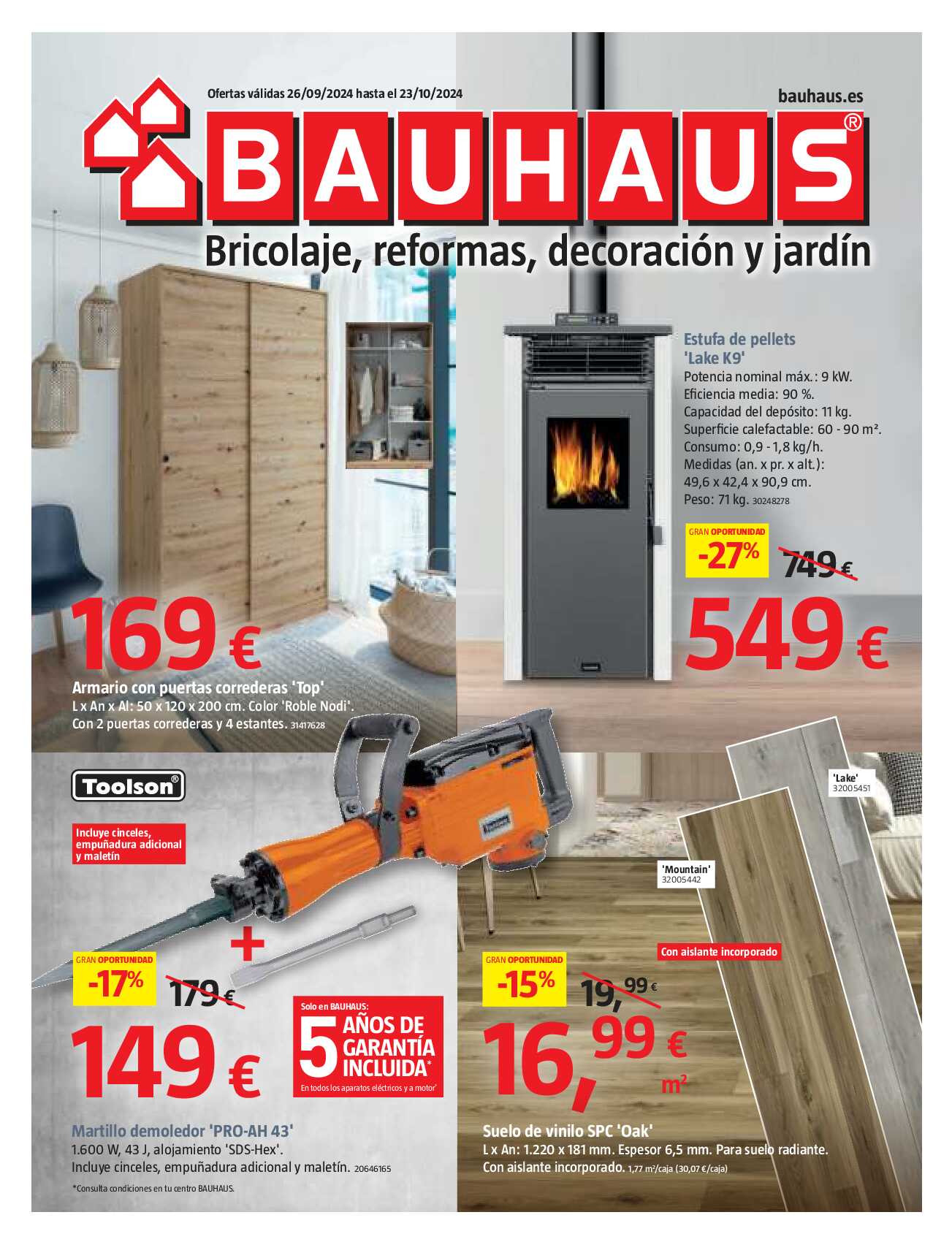 Ofertas bricolaje, reformas, decoración y jardín Bauhaus. Página 01