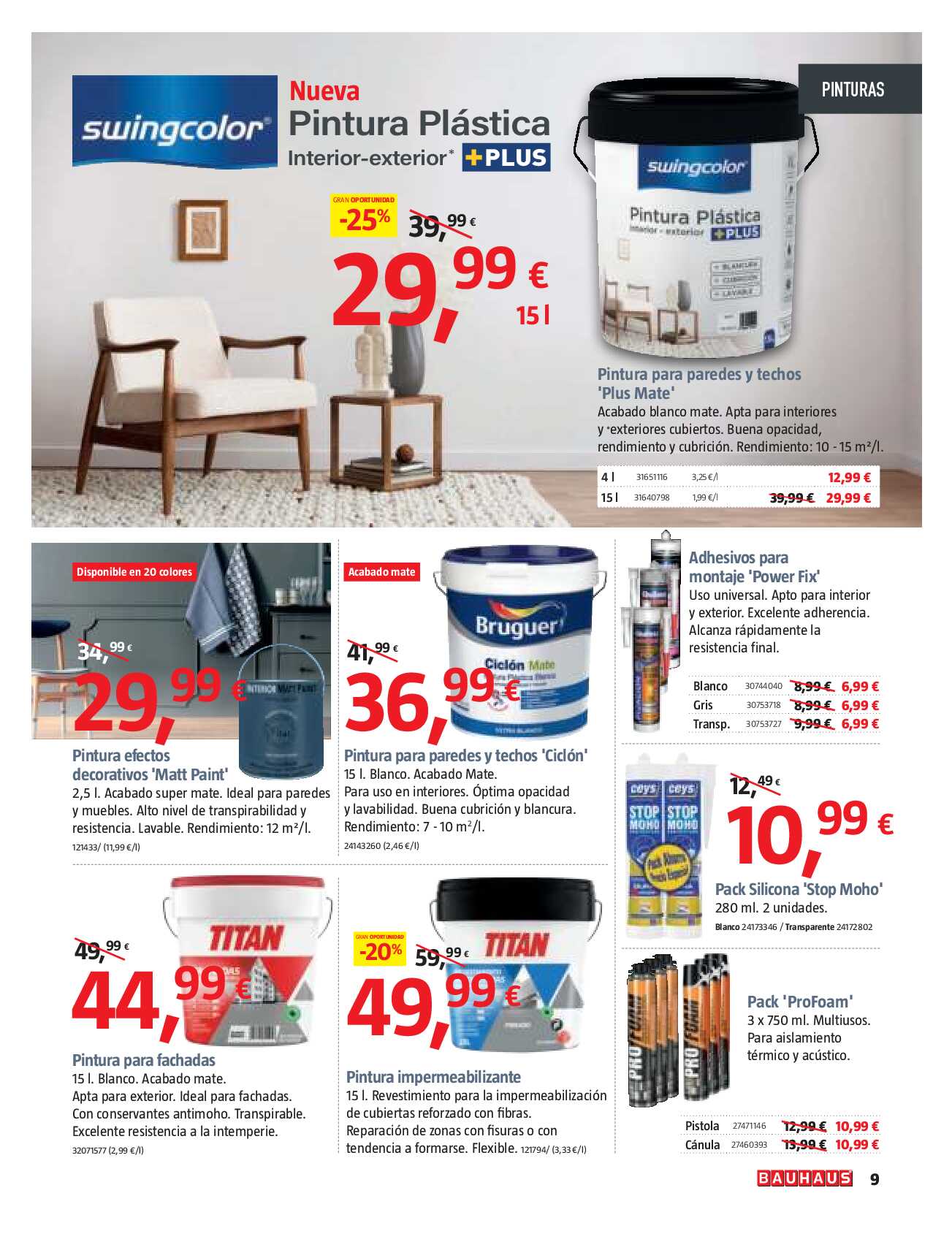 Ofertas bricolaje, reformas, decoración y jardín Bauhaus. Página 09