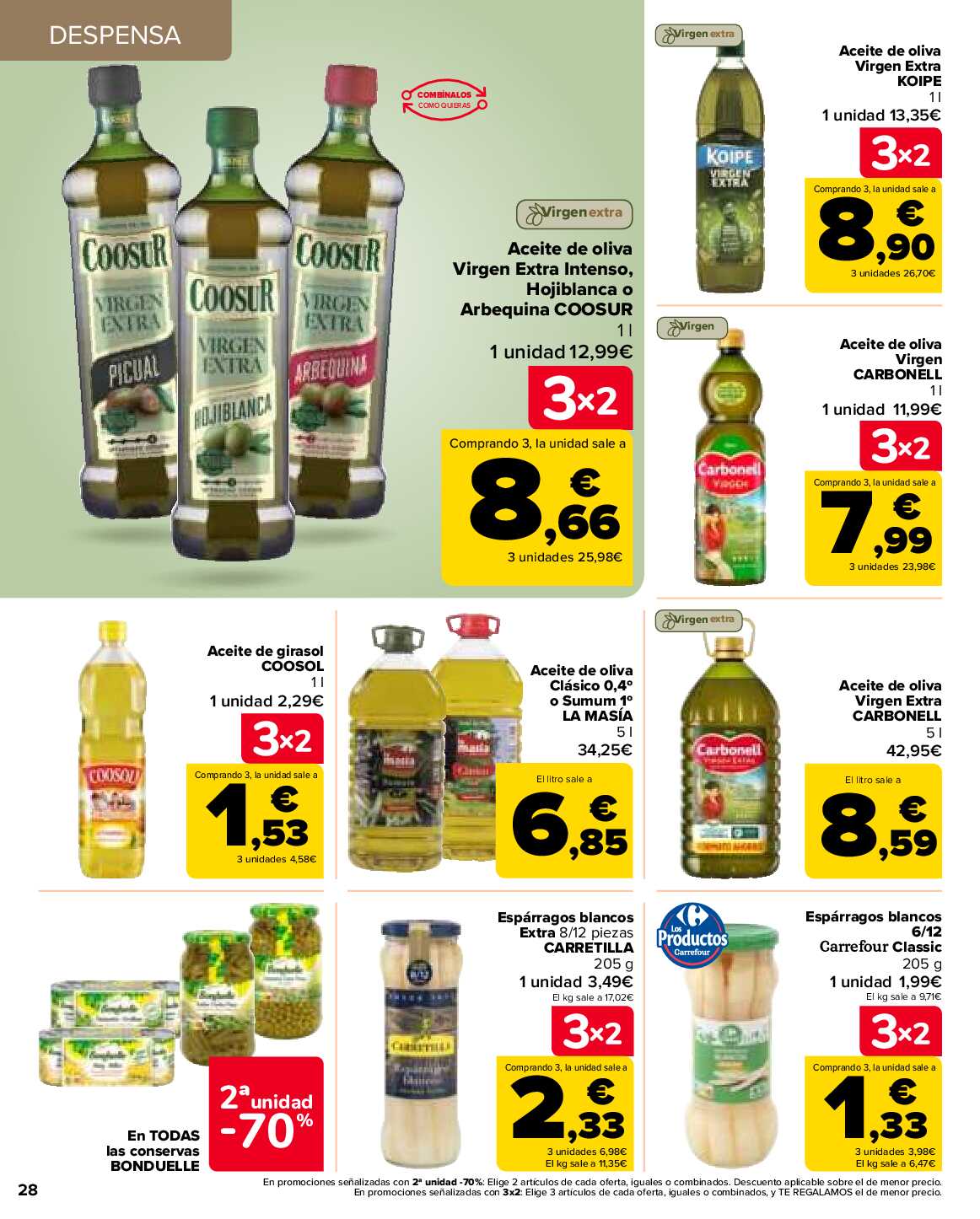 3x2 en miles de productos Carrefour. Página 28