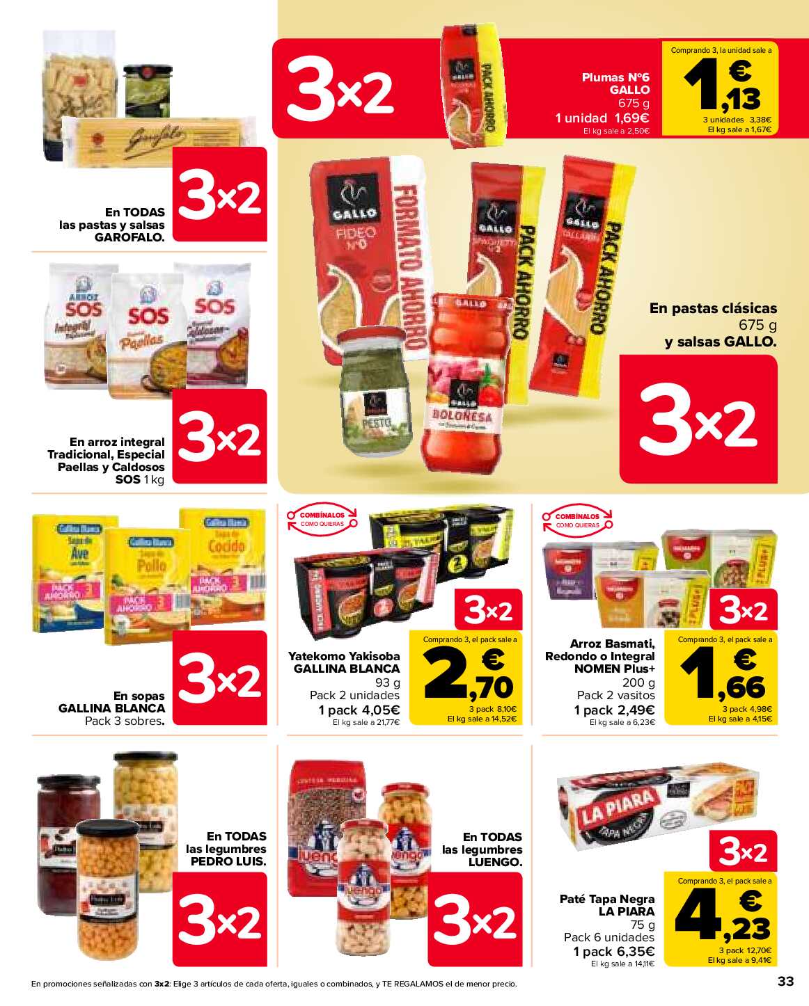 3x2 en miles de productos Carrefour. Página 33