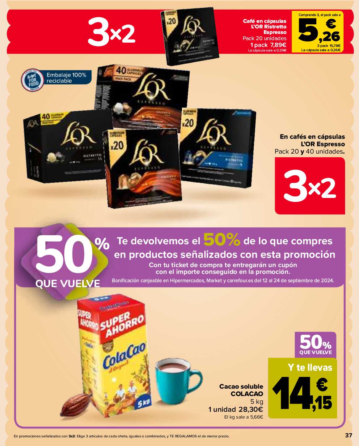 3x2 en miles de productos Carrefour. Página 37