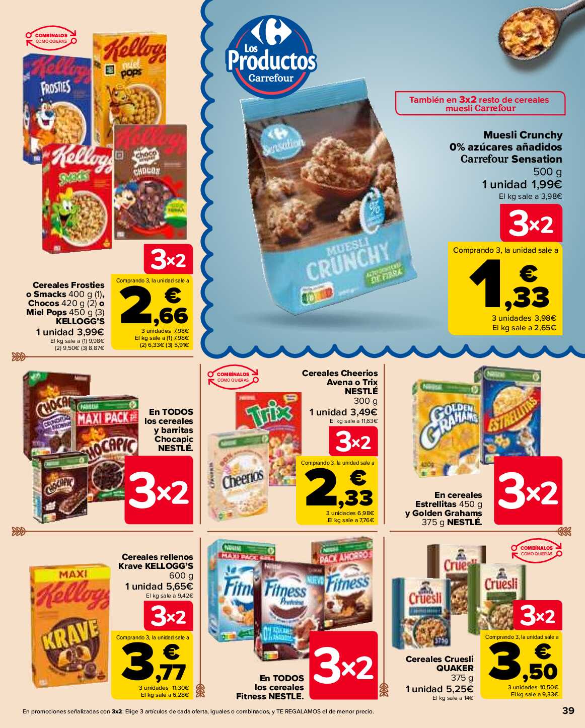 3x2 en miles de productos Carrefour. Página 39