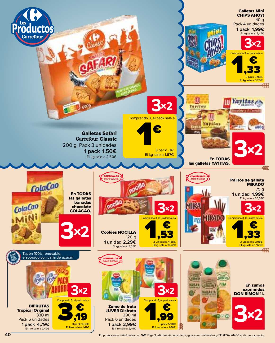 3x2 en miles de productos Carrefour. Página 40