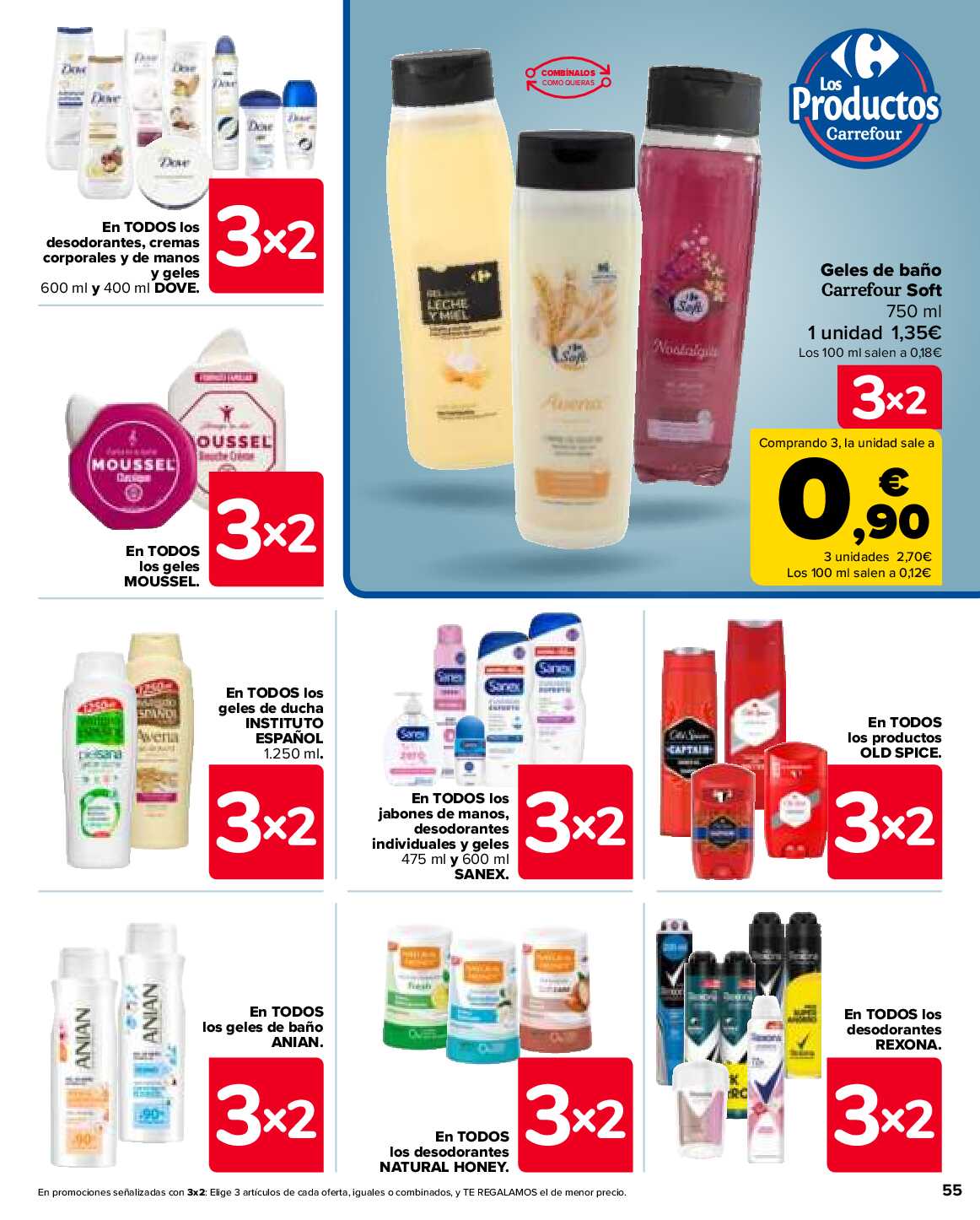 3x2 en miles de productos Carrefour. Página 55