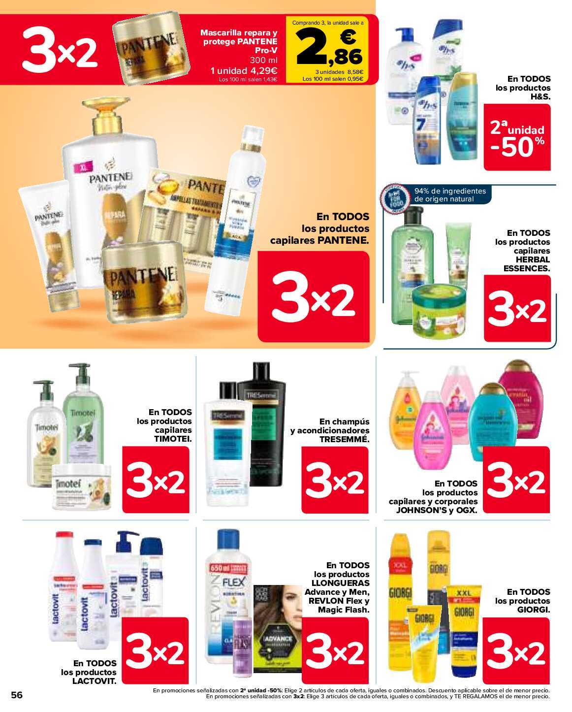 3x2 en miles de productos Carrefour. Página 56