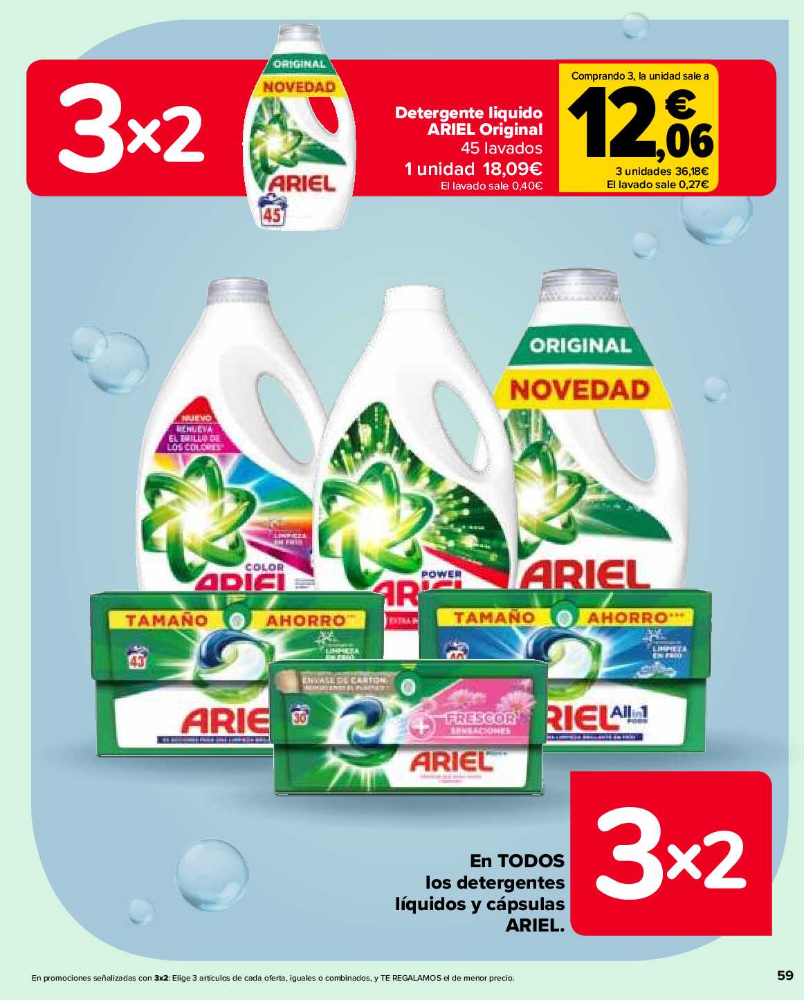 3x2 en miles de productos Carrefour. Página 59