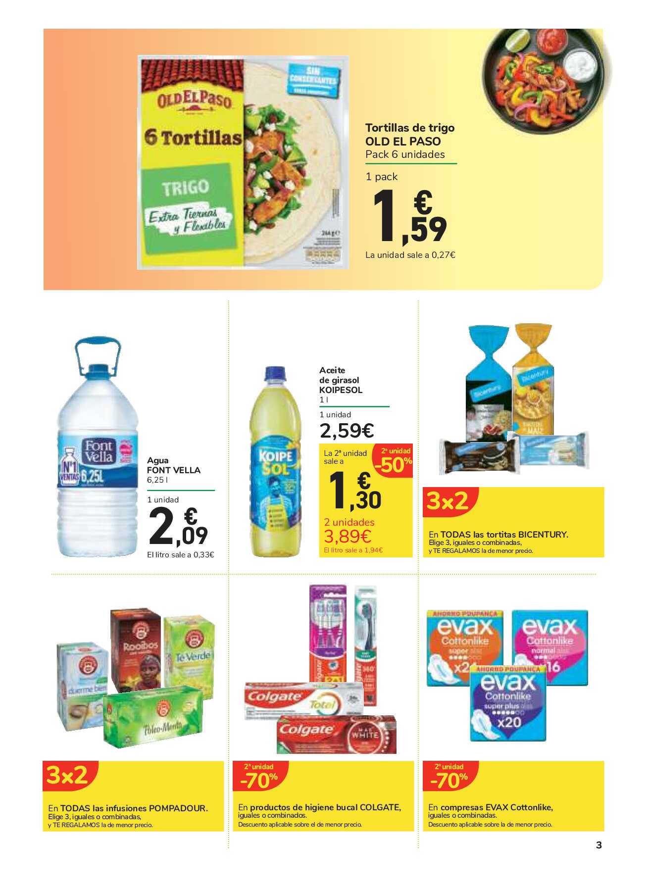 3x2 en una gran variedad de productos Carrefour Express. Página 03