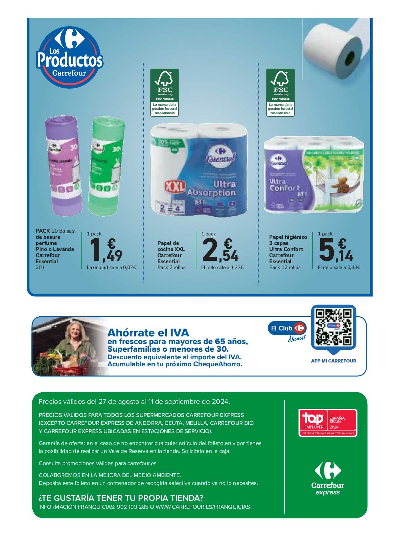 3x2 en una gran variedad de productos Carrefour Express. Página 04