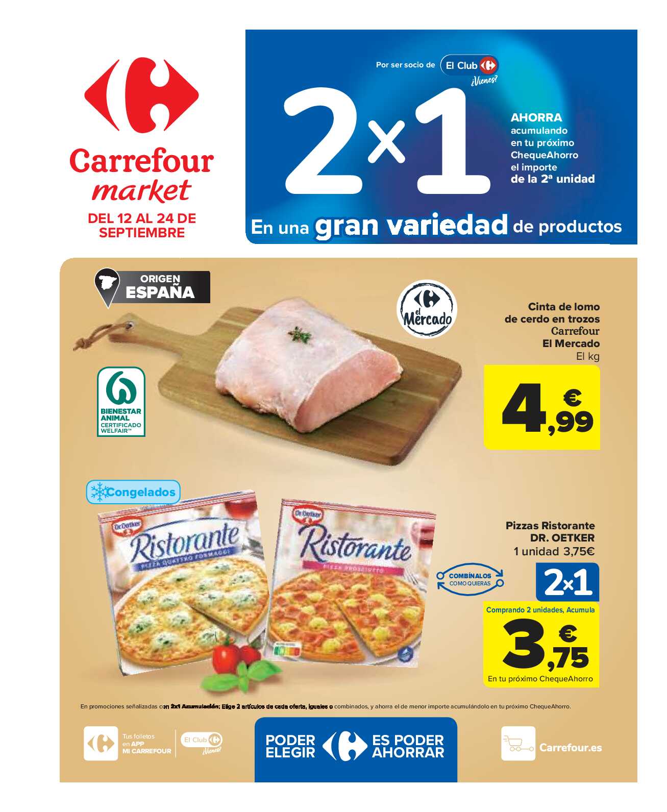 2x1 en una gran variedad de productos Carrefour Market. Página 01