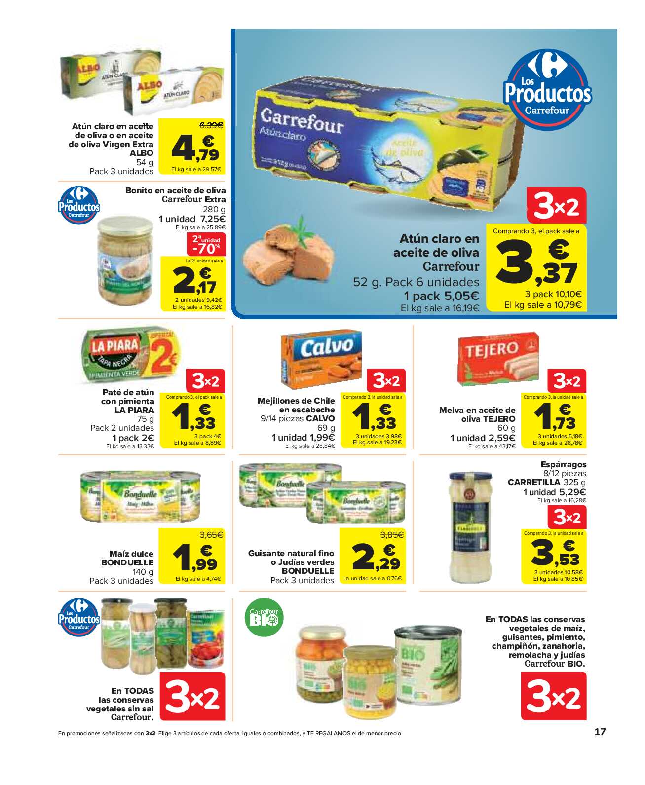 3x2 en una gran selección de productos Carrefour Market. Página 17