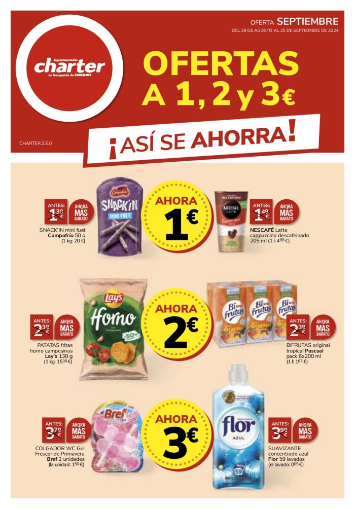 Ofertas septiembre Charter. Página de portada