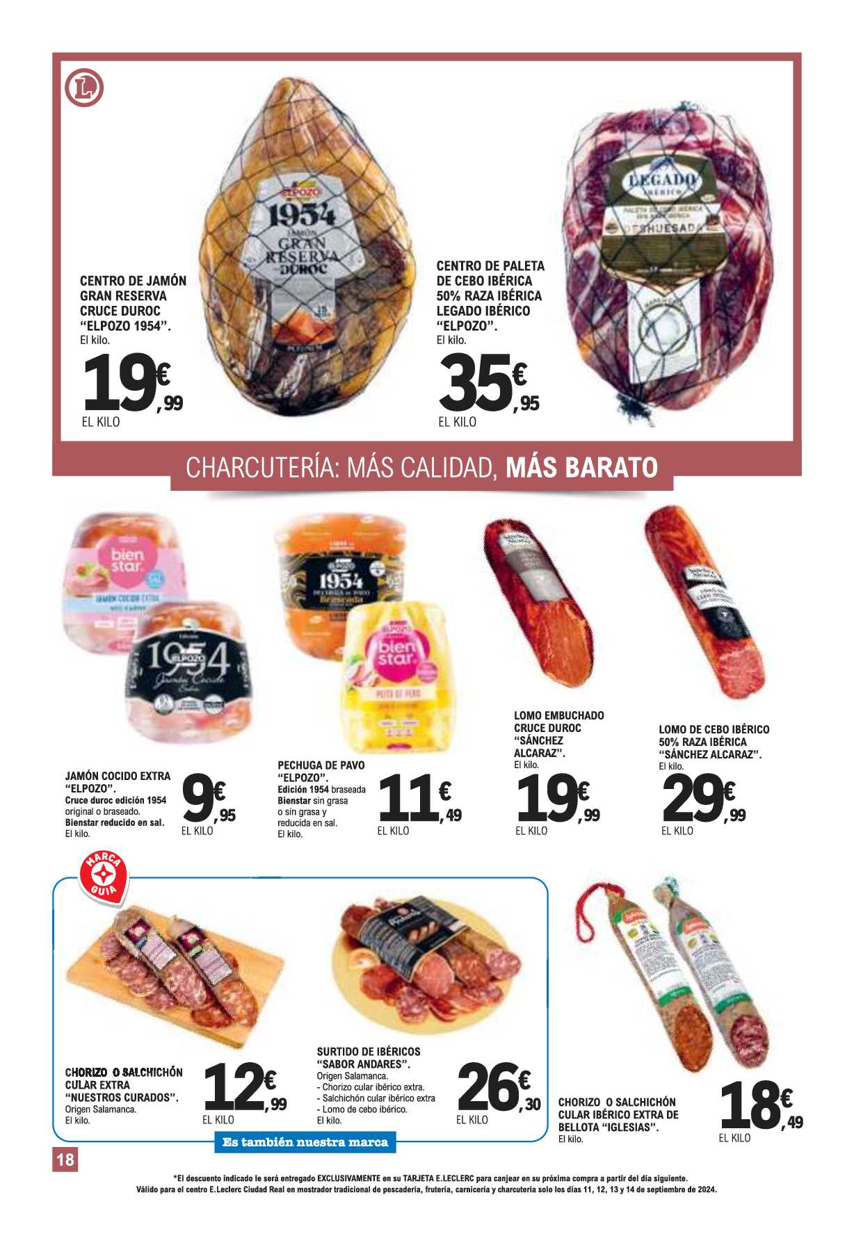 Variedad, seguridad y precios bajos E. Leclerc. Página 18