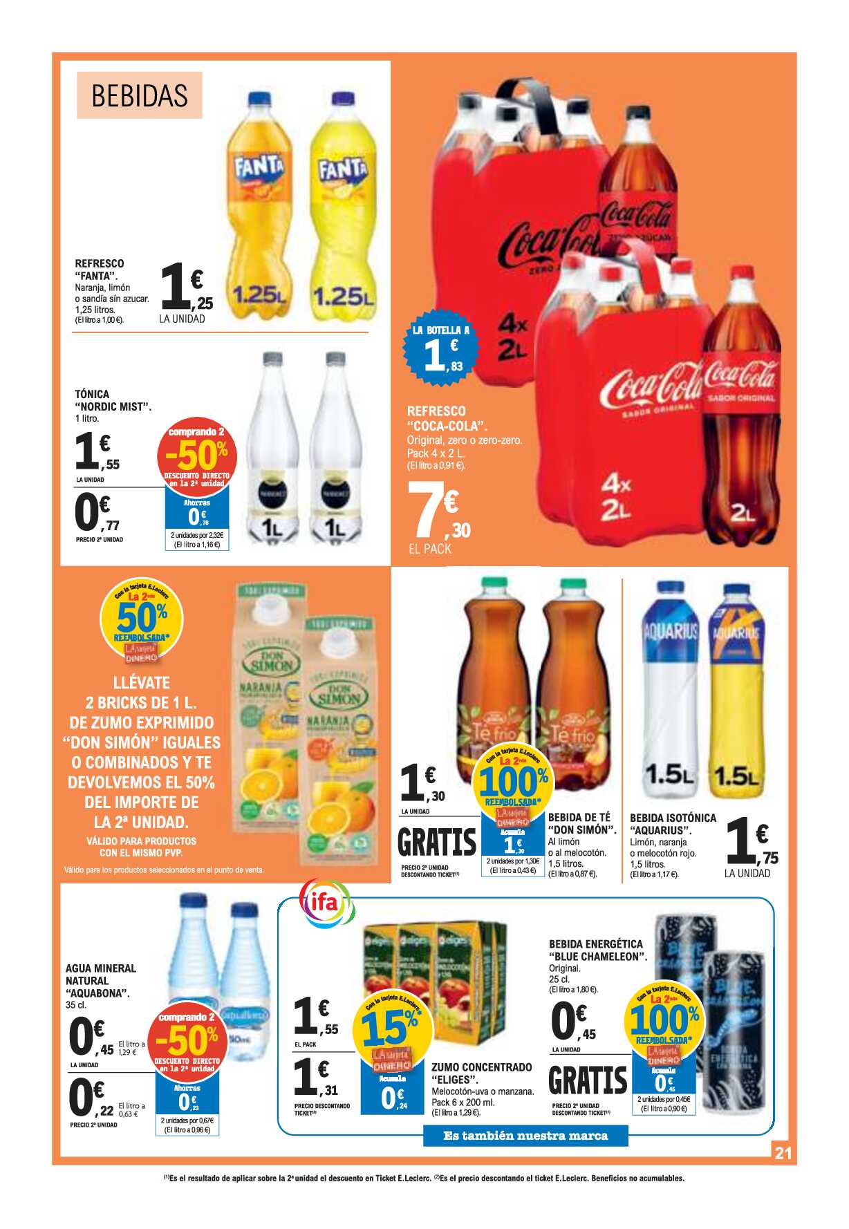 Variedad, seguridad y precios bajos E. Leclerc. Página 21