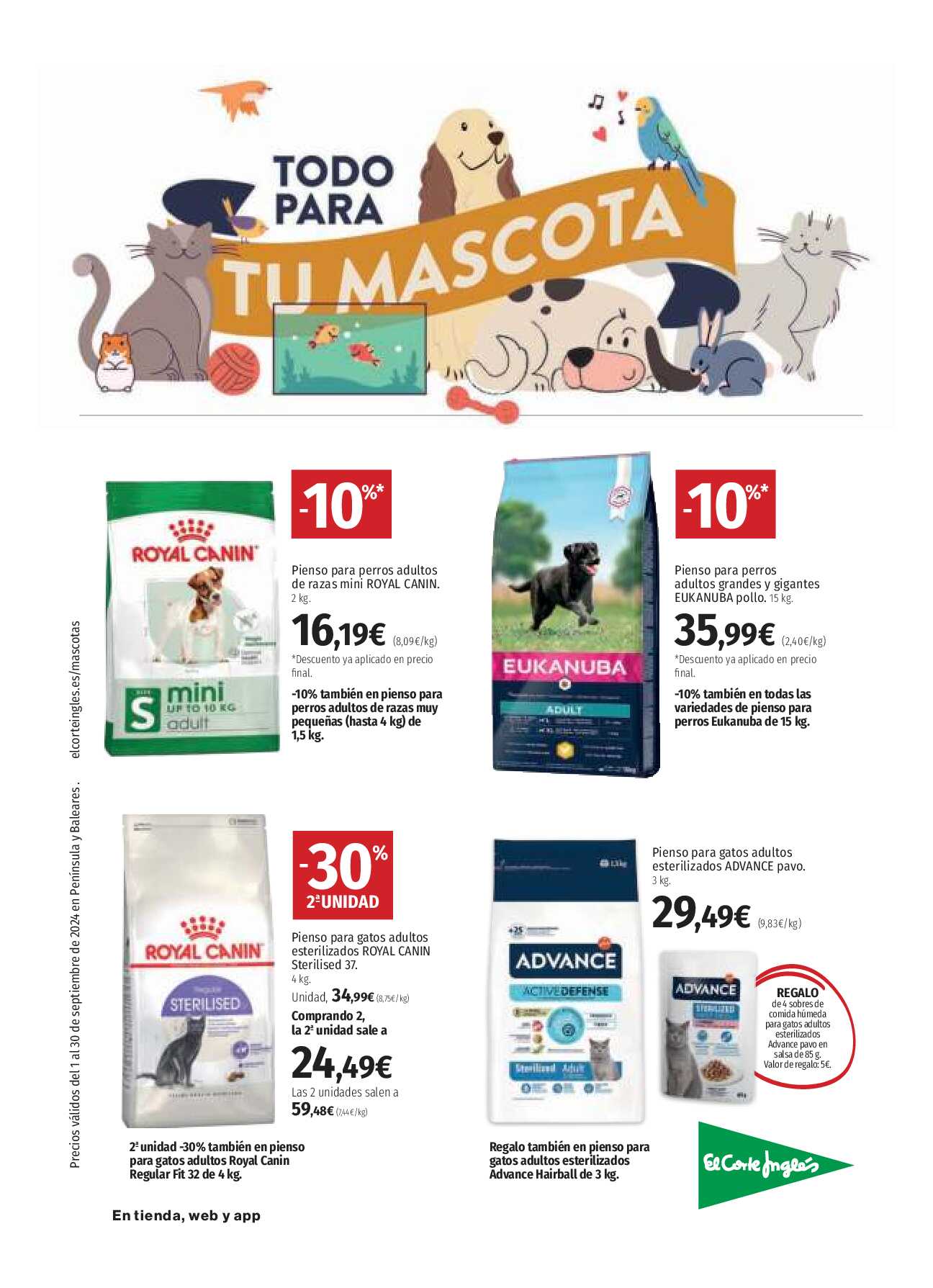 Catálogo mascotas El Corte Inglés. Página 01