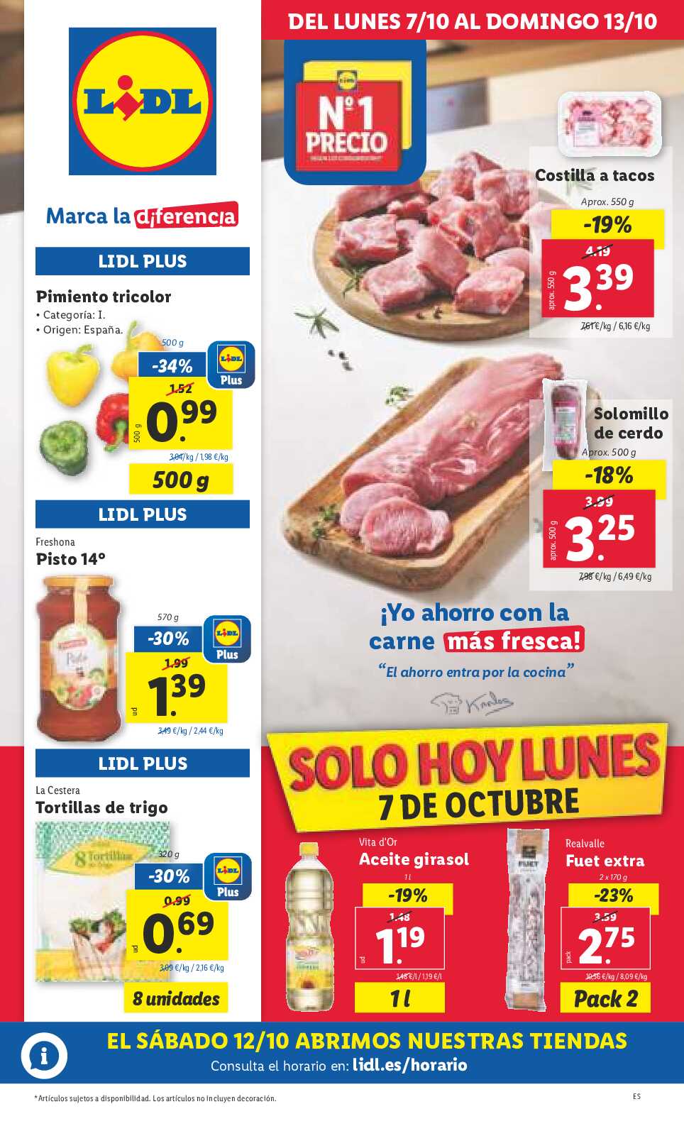 Folleto semanal Lidl. Página 01