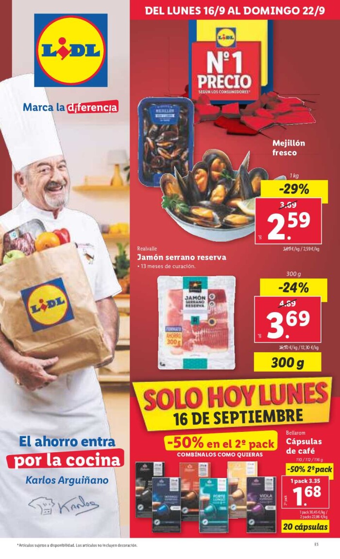 Folleto semanal Lidl. Página de portada