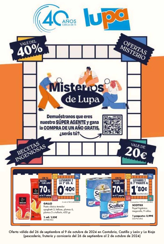 Ofertas misterio Lupa. Página de portada