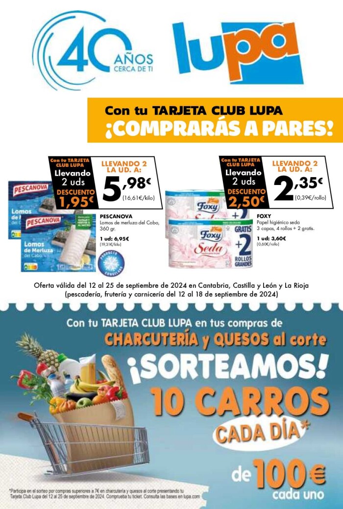 Ofertas supermercado Lupa. Página de portada