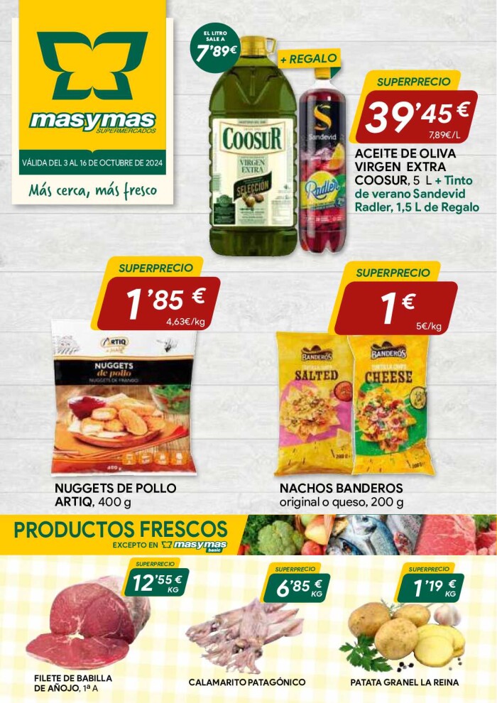 Ofertas quincenales Masymas. Página de portada