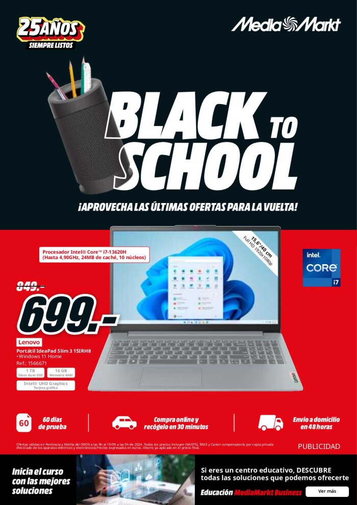 MediaMarkt. Black to school