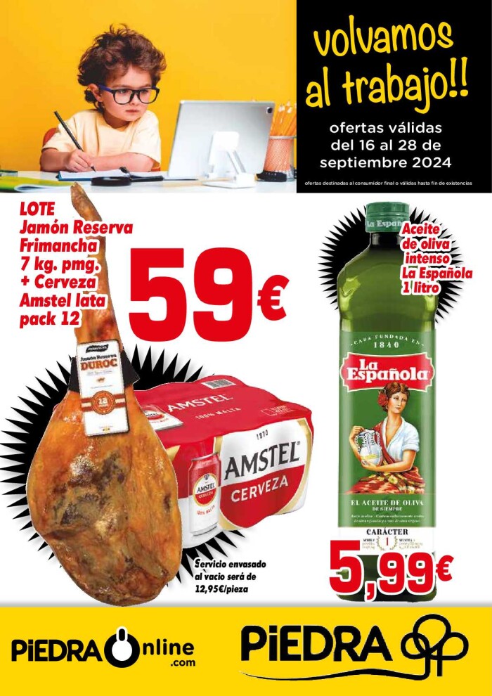 Ofertas supermercado Piedra. Página de portada