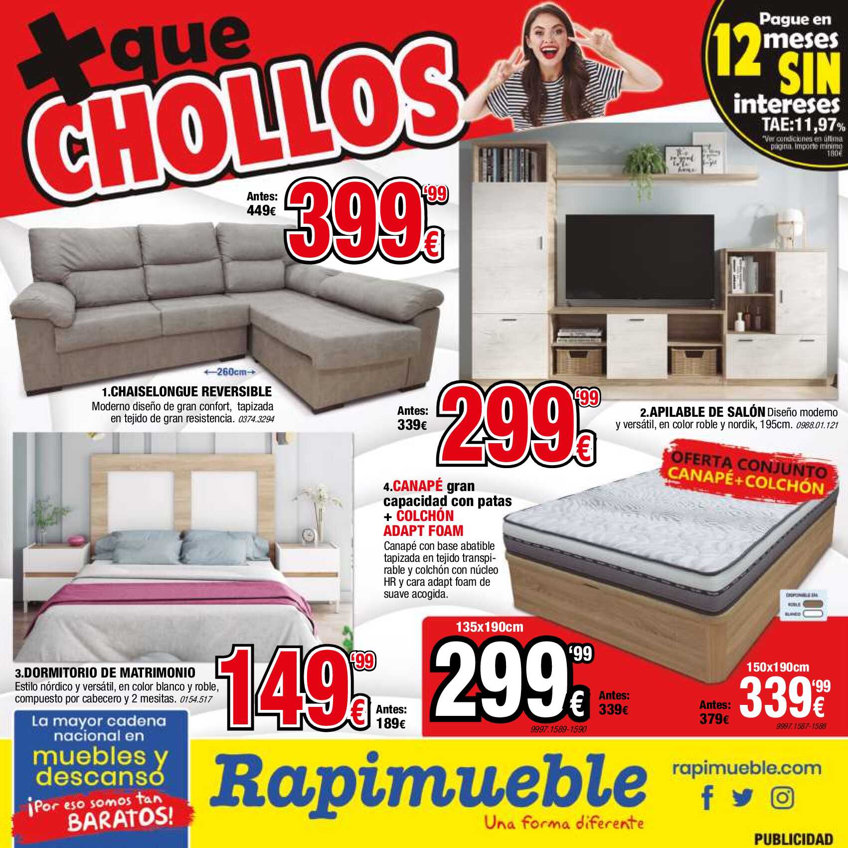 Ofertas septiembre. Más que chollos Rapimueble. Página 01